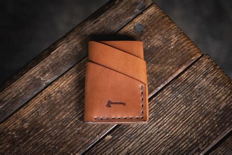 porta cartão leather craft|Port Wallet, Handmade Minimal Leather Card Wallet by Craft and .